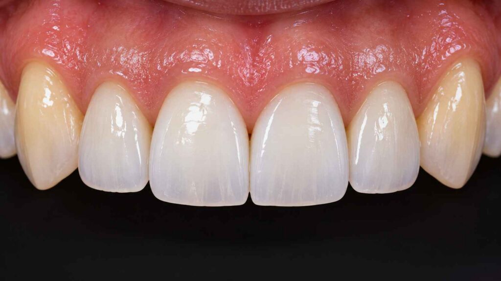 E.max Veneers Beside Natural Canines Controlling Chroma Transition